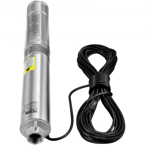 Deep Well Submersible Pump 1HP 115V60Hz 37gpm Flow 207ft Head with 33ft