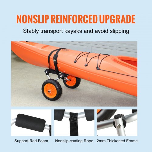 Heavy Duty Kayak Cart 250lbs Load Capacity Foldable Canoe Trolley Cart