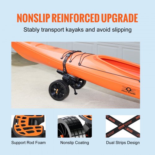 Heavy Duty Kayak Cart 320lbs Load Capacity Detachable Canoe Trolley Cart