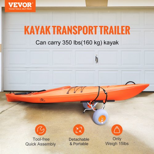 Heavy Duty Kayak Cart Foldable Canoe Trolley Cart with 12 Tires