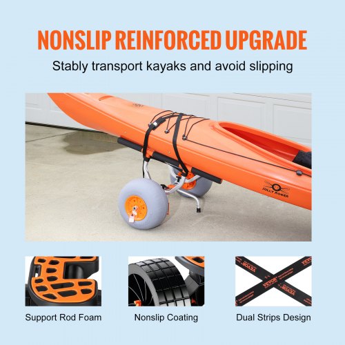 Heavy Duty Kayak Cart Foldable Canoe Trolley Cart with 12 Tires