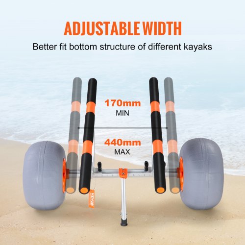 Heavy Duty Kayak Cart Foldable Canoe Trolley Cart with 12 Tires