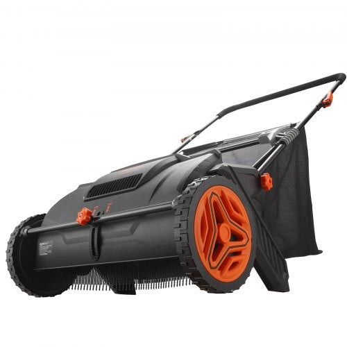 Push Lawn Sweeper 21inch Leaf Grass Collector Strong Plastic Wheels