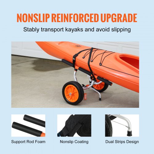 Heavy Duty Kayak Cart 450lbs Load Capacity Detachable Canoe Trolley Cart