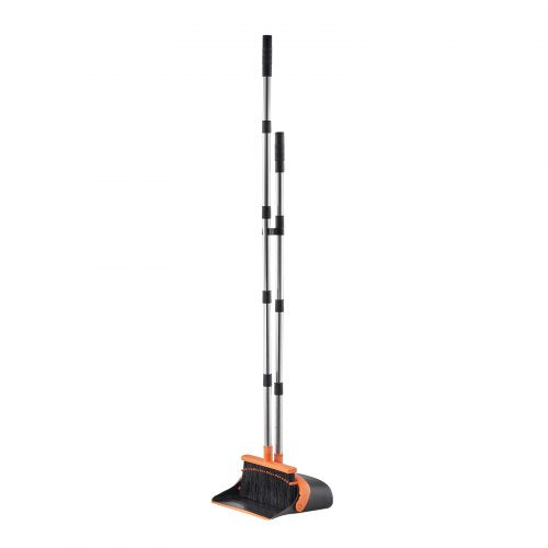 Broom and Dustpan Set Heavy Duty Dustpan and Broom Combo with SelfCleaning
