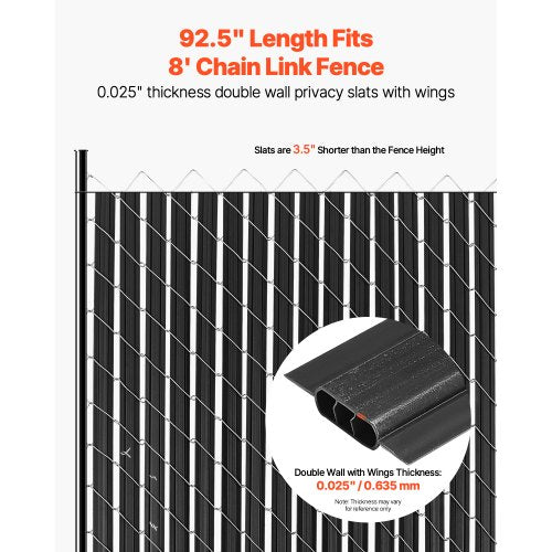 Bottom Locking Privacy Slats DoubleWall Vertical BottomLocking Slats with Wings