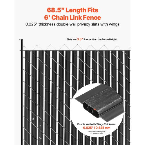 Bottom Locking Privacy Slats DoubleWall Vertical BottomLocking Slats with Wings