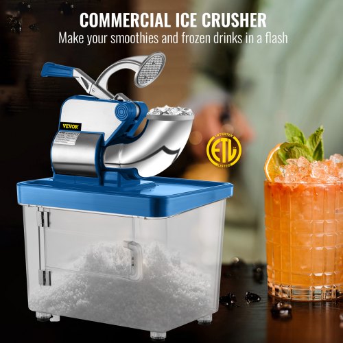 VEVO 110V Commercial Electric Ice Shaver 440lbsh Snow Cone Machine with Dual