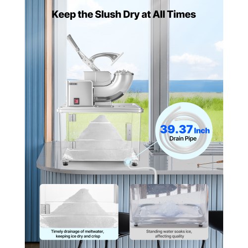 Commercial Ice Crusher 661LBSH 350W Electric Snow Cone Machine with 4