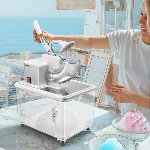 Commercial Ice Crusher 661LBSH 350W Electric Snow Cone Machine with 4