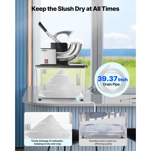 Commercial Ice Crusher 661LBSH 350W Electric Snow Cone Machine with 4 2