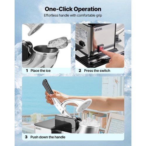 Commercial Ice Crusher 661LBSH 350W Electric Snow Cone Machine with 4 2