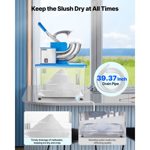 Commercial Ice Crusher 661LBSH 350W Electric Snow Cone Machine with 4 3