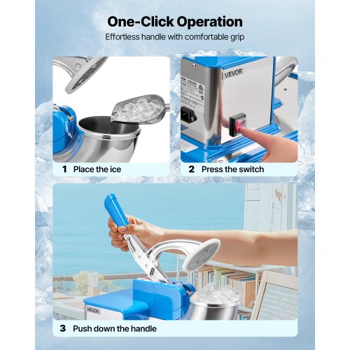 Commercial Ice Crusher 661LBSH 350W Electric Snow Cone Machine with 4 3