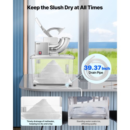 Commercial Ice Crusher 661LBSH 350W Electric Snow Cone Machine with 4 4