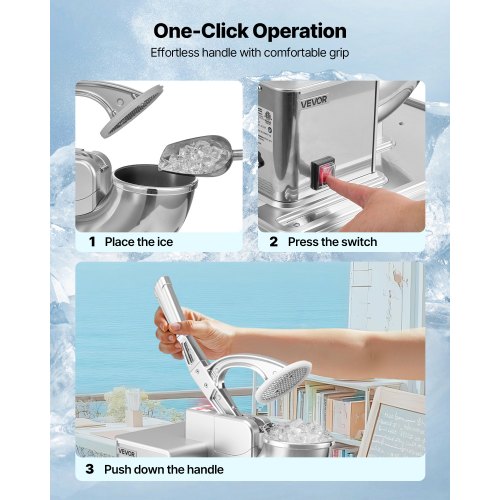 Commercial Ice Crusher 661LBSH 350W Electric Snow Cone Machine with 4 4