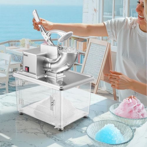 Commercial Ice Crusher 661LBSH 350W Electric Snow Cone Machine with 4 4