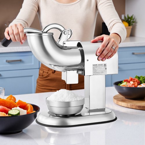 Ice Crusher Machine 440lbs Per Hour Electric 4 Blades Snow Cone Maker All