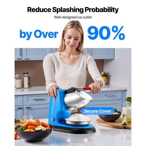 Ice Crusher Machine 220lbs Per Hour Electric 4 Blades Snow Cone Maker