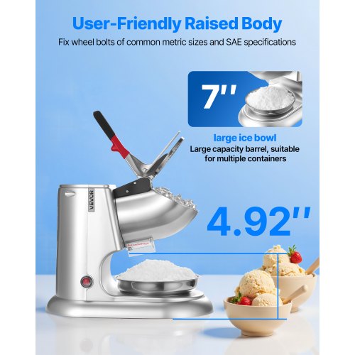 Ice Crusher Machine 220lbs Per Hour Electric 4 Blades Snow Cone Maker 1