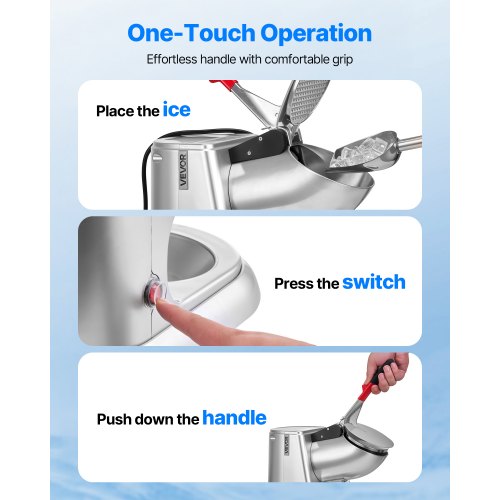 Ice Crusher Machine 220lbs Per Hour Electric 4 Blades Snow Cone Maker 1