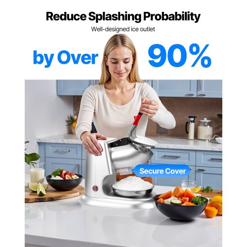 Ice Crusher Machine 220lbs Per Hour Electric 4 Blades Snow Cone Maker 1