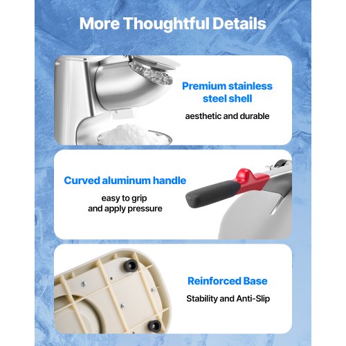 Ice Crusher Machine 220lbs Per Hour Electric 4 Blades Snow Cone Maker 1