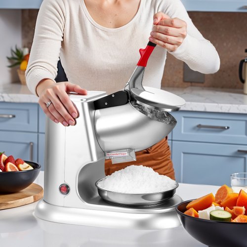 Ice Crusher Machine 220lbs Per Hour Electric 4 Blades Snow Cone Maker 1