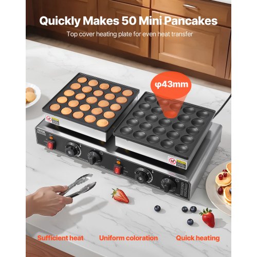 50PCS Mini Dutch Pancake Maker Nonstick Stainless Steel Dorayaki Baker