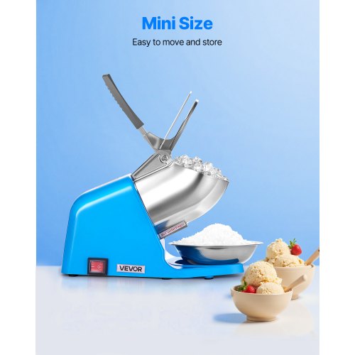 Ice Crusher Machine 286lbs Per Hour Electric 4 Blades Snow Cone Maker