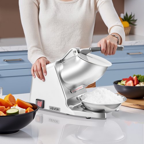Ice Crusher Machine 143lbs Per Hour Electric 2 Blades Snow Cone Maker