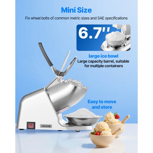 Ice Crusher Machine 286lbs Per Hour Electric 4 Blades Snow Cone Maker 1