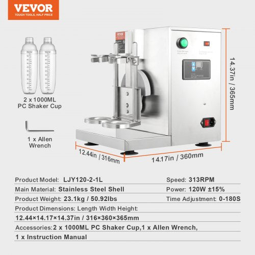 Milkshake Maker Machine 120W Commercial Milk Tea Shaker Machine Double