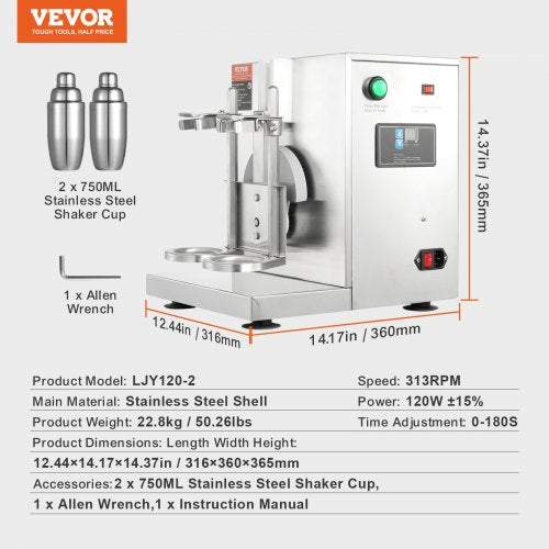 Milkshake Maker Machine 120W Commercial Milk Tea Shaker Machine Double