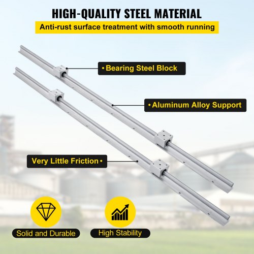 Linear Rail 2PCS SBR121000mm Linear Guide 2 PCS Linear Guide Rails 4 PCS
