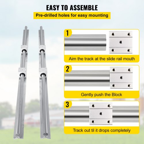 Linear Rail 2PCS SBR121000mm Linear Guide 2 PCS Linear Guide Rails 4 PCS