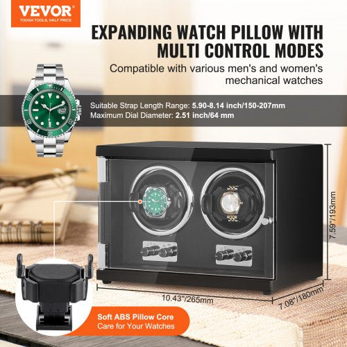 Watch Winder Dual Watch Winder for Mens and Womens Automatic Watch with 2 Super