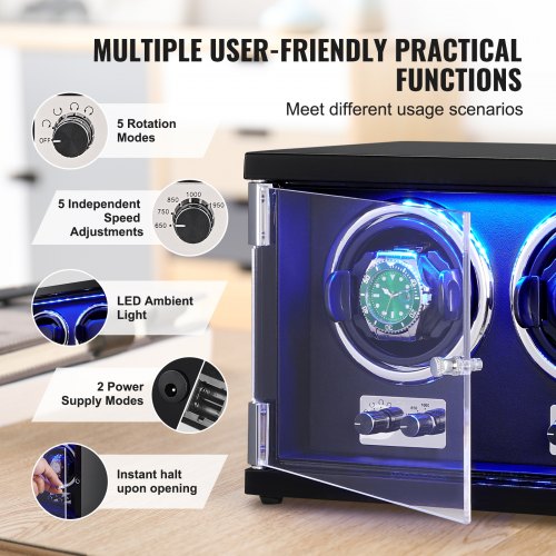 Watch Winder Dual Watch Winder for Mens and Womens Automatic Watch with 2 Super
