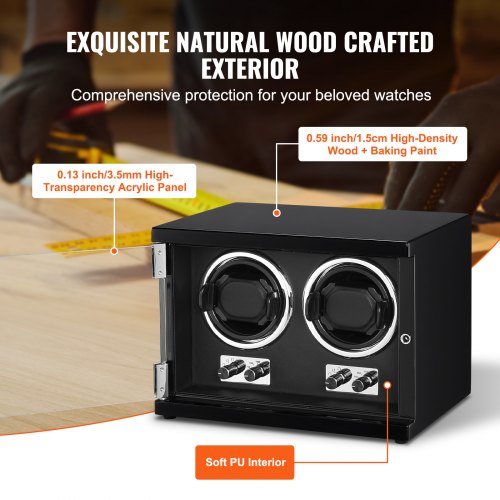 Watch Winder Dual Watch Winder for Mens and Womens Automatic Watch with 2 Super