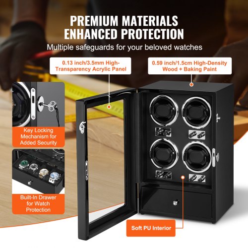 Watch Winder Watch Winder for 4 Mens and Womens Automatic Watches with 4
