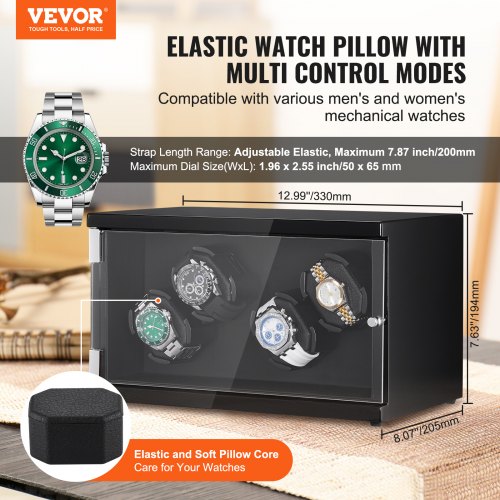 Watch Winder Watch Winder for 4 Mens and Womens Automatic Watches with 2