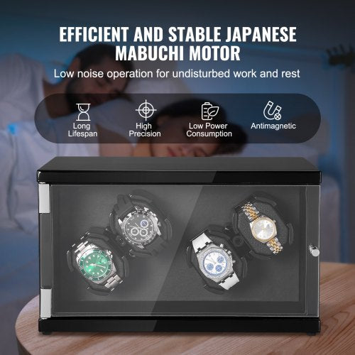 Watch Winder Watch Winder for 4 Mens and Womens Automatic Watches with 2