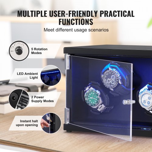 Watch Winder Watch Winder for 4 Mens and Womens Automatic Watches with 2