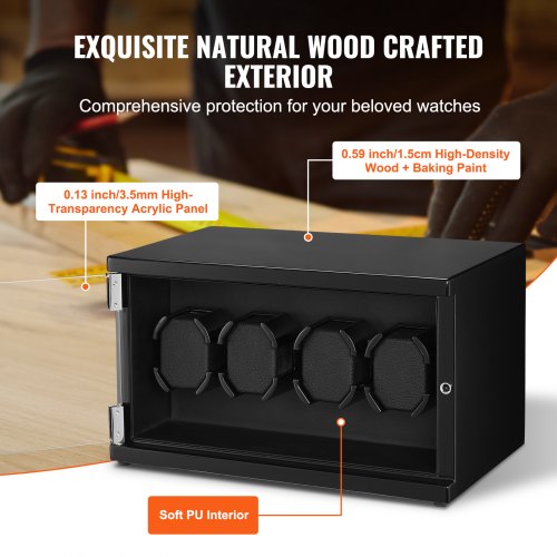 Watch Winder Watch Winder for 4 Mens and Womens Automatic Watches with 2