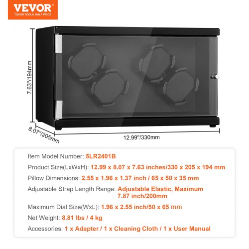 Watch Winder Watch Winder for 4 Mens and Womens Automatic Watches with 2