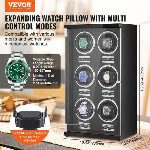 Watch Winder Watch Winder for 6 Mens and Womens Automatic Watches with 6