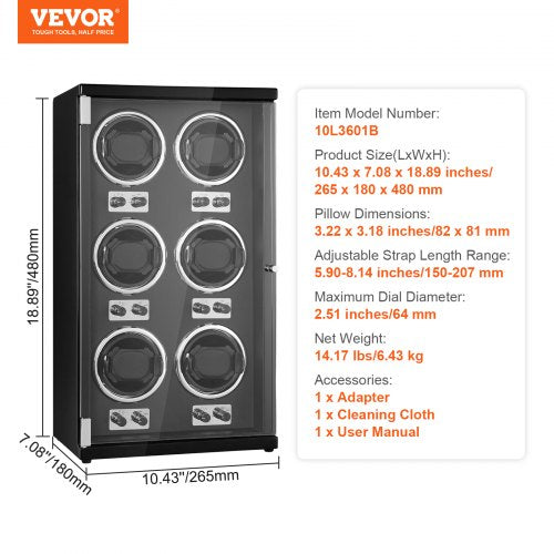 Watch Winder Watch Winder for 6 Mens and Womens Automatic Watches with 6