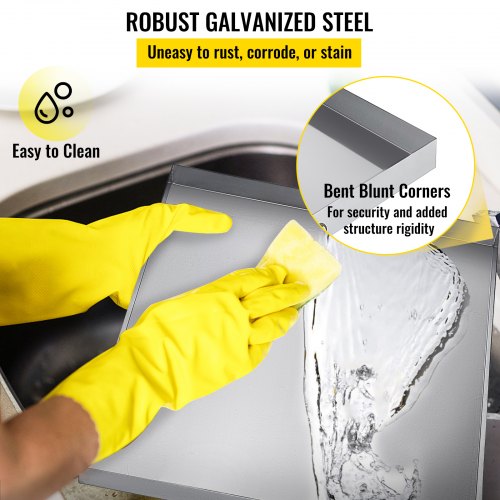 32 x 30 x 2.5 Inch Washing Machine Pan 18 GA Thickness Galvanized Steel
