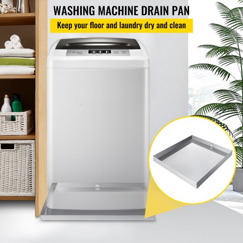 32 x 30 x 2.5 Inch Washing Machine Pan 18 GA Thickness 304 Stainless Steel