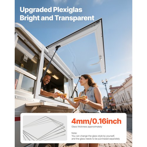 Concession Window 36x24 in Aluminum Alloy Service Window for Food Truck